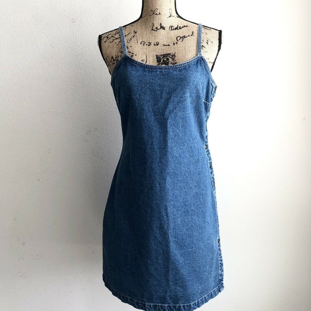 Vintage Tommy Hilfiger Denim Dress Side Snaps - Picture 1 of 10